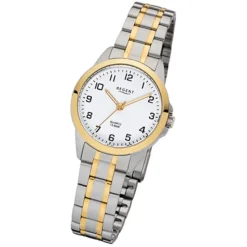 Regent Damen-Armbanduhr 32-F-1006 Edelstahl-Armband silber gold URF1006