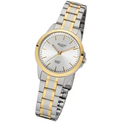 Regent Damen-Armbanduhr 32-F-1005 Edelstahl-Armband silber gold URF1005