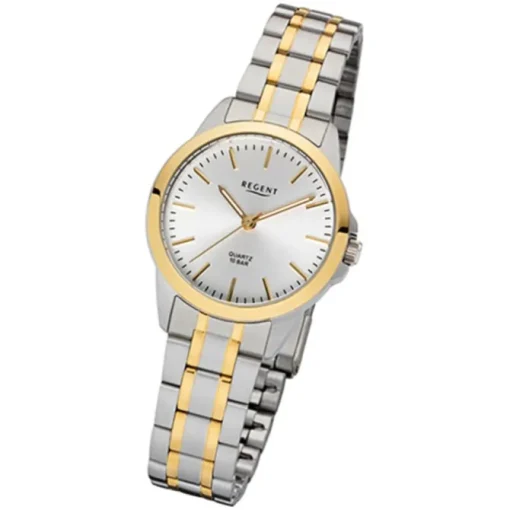 Regent Damen-Armbanduhr 32-F-1005 Edelstahl-Armband silber gold URF1005