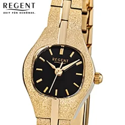 Regent Damen-Armbanduhr F-378 Quarz-Uhr Stahl-Armband gold URF378