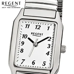 Regent Damen-Armbanduhr F-268 Quarz-Uhr Stahl-Armband silber URF268