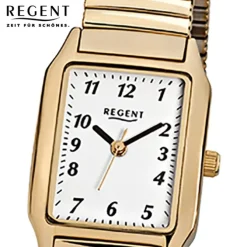 Regent Damen-Armbanduhr F-269 Quarz-Uhr Stahl-Armband gold URF269