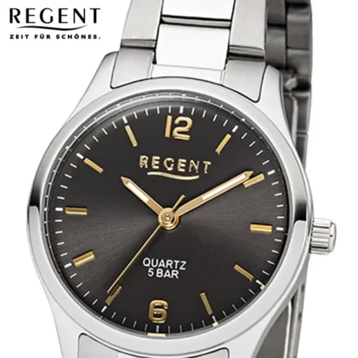 Regent Damen-Armbanduhr F-1326 Quarz-Uhr Edelstahl-Armband silber UR2253411
