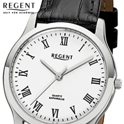 Regent Damen-Armbanduhr 32-F-1072 Quarz-Uhr Leder-Armband schwarz URF1072