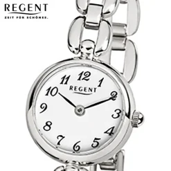 Regent Damen-Armbanduhr F-1401 Mineralglas Quarz Edelstahl silber URF802