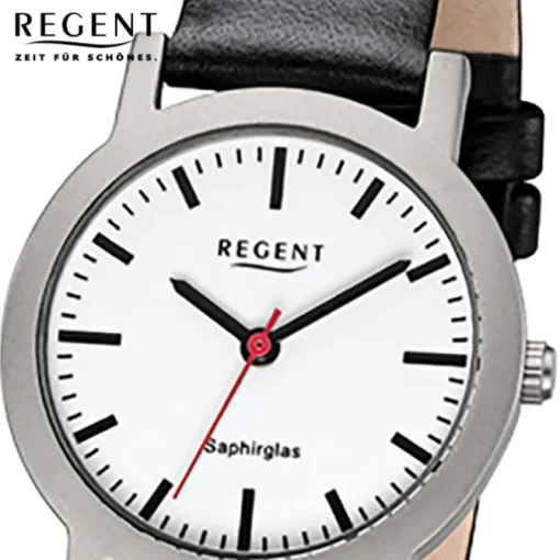 Regent Damen-Armbanduhr 32-F-1088 Quarz-Uhr Titan-Armband schwarz URF1088