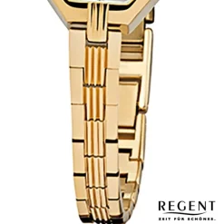 Regent Damen-Armbanduhr F-305 Quarz-Uhr Stahl-Armband gold URF305