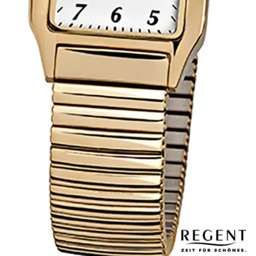Regent Damen-Armbanduhr F-269 Quarz-Uhr Stahl-Armband gold URF269