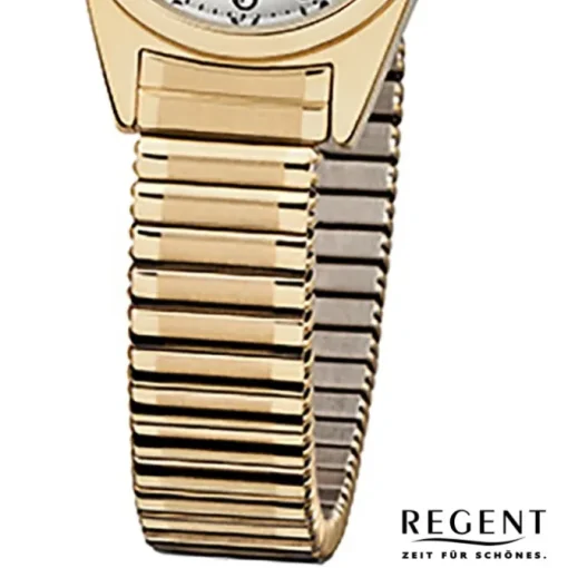 Regent Damen-Armbanduhr F-271 Quarz-Uhr Stahl-Armband gold URF271