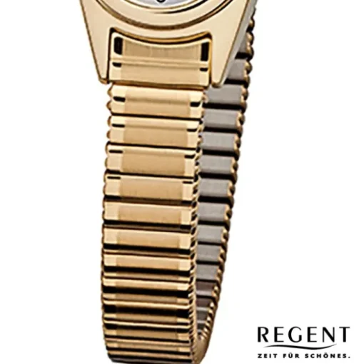 Regent Damen-Armbanduhr F-263 Quarz-Uhr Mini Stahl-Armband gold URF263