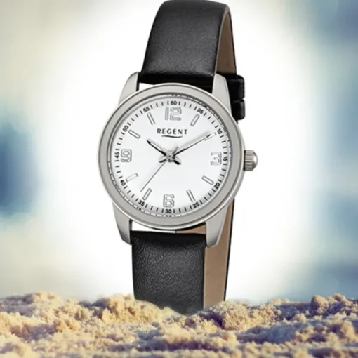 Regent Damen-Armbanduhr 32-F-1087 Quarz-Uhr Titan-Armband schwarz URF1087