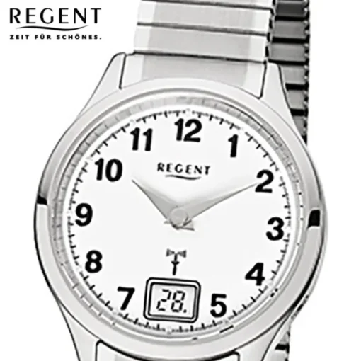 Regent Damen-Armbanduhr 32-FR-210 Funkuhr Edelstahl-Armband silber URFR210