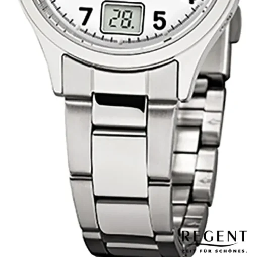 Regent Damen-Armbanduhr 32-FR-193 Funkuhr Edelstahl-Armband silber URFR193