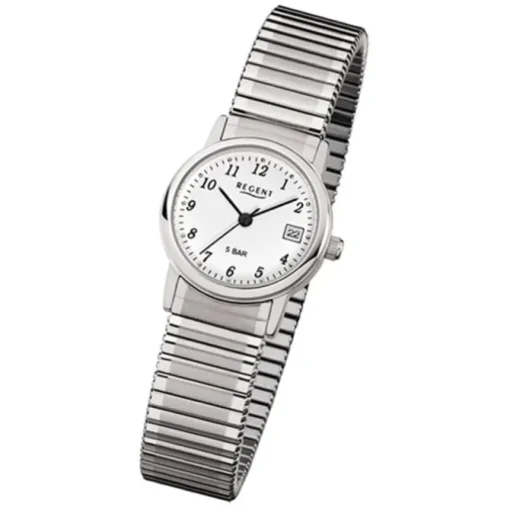Regent Damen-Armbanduhr Mineralglas Quarz Edelstahl silber URF888