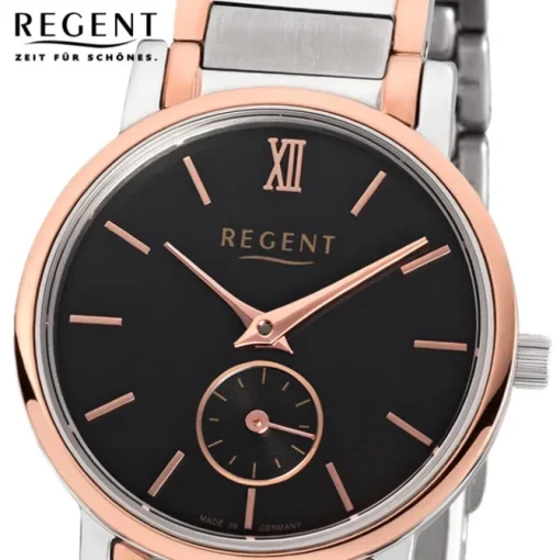 Regent Damen-Armbanduhr Quarz-Uhr Edelstahl-Armband silber rosegold Uhr URGM1410