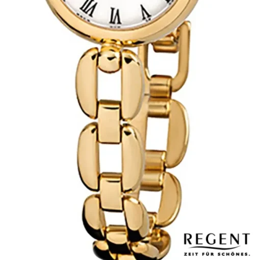 Regent Damen-Armbanduhr Quarz-Uhr Mini Stahl-Armband gold URF1402 URF803