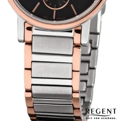 Regent Damen-Armbanduhr Quarz-Uhr Edelstahl-Armband silber rosegold Uhr URGM1410