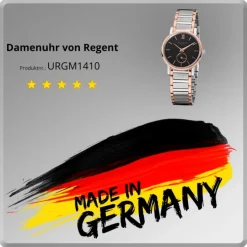 Regent Damen-Armbanduhr Quarz-Uhr Edelstahl-Armband silber rosegold Uhr URGM1410