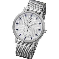 Regent Herren Armbanduhr Analog Metallarmband silber URBA533