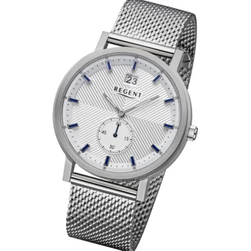 Regent Herren Armbanduhr Analog Metallarmband silber URBA533