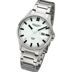 Regent Herren Armbanduhr Analog Metallarmband silber URBA795