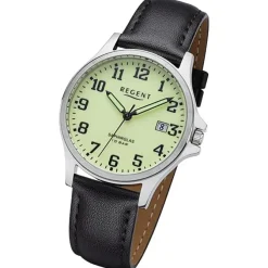 Regent Herren Armbanduhr Analog Lederarmband schwarz URF1257