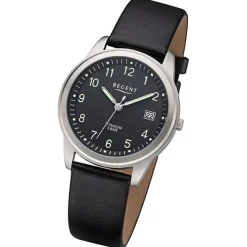 Regent Herren Armbanduhr Analog Lederarmband schwarz URF1267