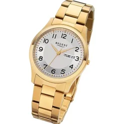 Regent Herren Armbanduhr Analog Metallarmband gold URF1277