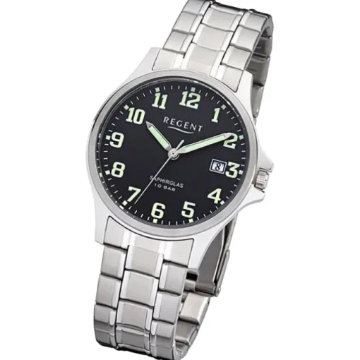 Regent Herren Armbanduhr Analog Metallarmband silber URF1282