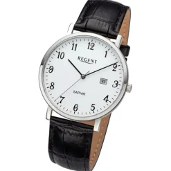 Regent Herren Armbanduhr Analog Lederarmband schwarz URF1423