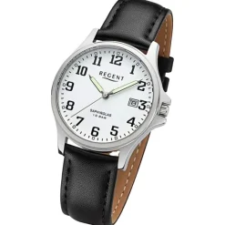 Regent Herren Armbanduhr Analog Lederarmband schwarz URF1432
