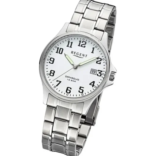 Regent Herren Armbanduhr Analog Metallarmband silber URF1434