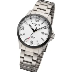 Regent Herren Armbanduhr Analog Titanarmband grau URF1444