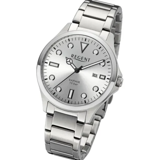 Regent Herren Armbanduhr Analog Metallarmband silber URF1452