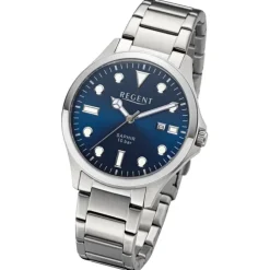 Regent Herren Armbanduhr Analog Metallarmband silber URF1454
