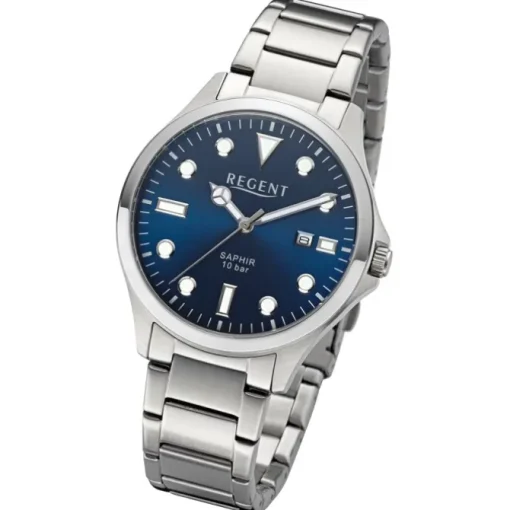 Regent Herren Armbanduhr Analog Metallarmband silber URF1454