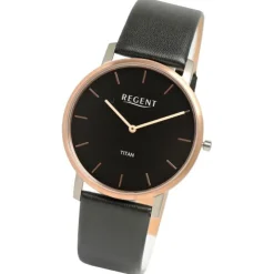 Regent Herren Armbanduhr Analog Lederarmband schwarz UR1094069