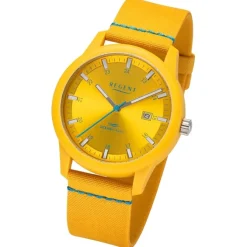 Regent Herren Armbanduhr Analog Nylonarmband gelb hellblau URBA735