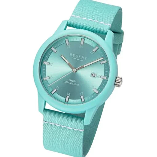 Regent Herren Armbanduhr Analog Nylonarmband blau weiß URBA736