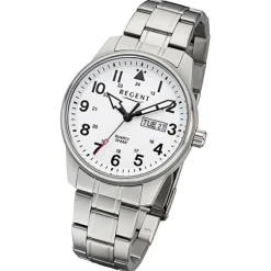 Regent Herren Armbanduhr Analog Metallarmband silber URF1279