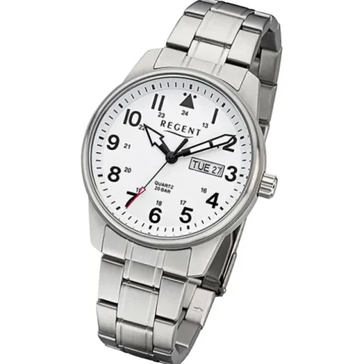 Regent Herren Armbanduhr Analog Metallarmband silber URF1279