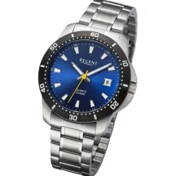 Regent Herren Armbanduhr Analog Metallarmband silber URBA753