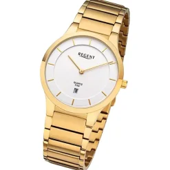 Regent Herren Armbanduhr Analog Metallarmband gold URF1347