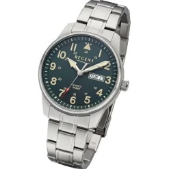 Regent Herren Armbanduhr Analog Metallarmband silber URF1445