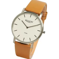 Regent Herren Armbanduhr Analog Lederarmband hellbraun UR1094068