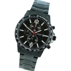 Regent Herren Armbanduhr Chronograph Metallarmband dunkelgrau UR1152509