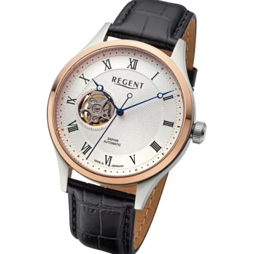 Regent Herren Armbanduhr Analog Lederarmband schwarz URGM2217