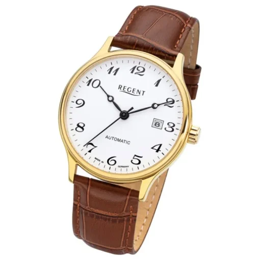 Regent Herren Armbanduhr Analog GM-2115 Automatik Lederband braun URGM2115
