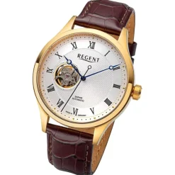 Regent Herren Armbanduhr Analog Lederarmband braun URGM2216