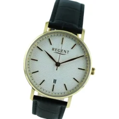 Regent Herren Armbanduhr Analog Lederarmband schwarz UR1011585